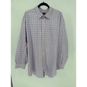 Brooks Brothers Mens Non-Iron Stretch Dress Shirt Pink Blue Check 19-34/35